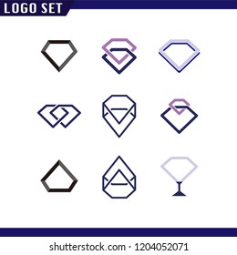 diamond set Logo element. Corporate branding identity design template. diamond design collection. Vector illustration