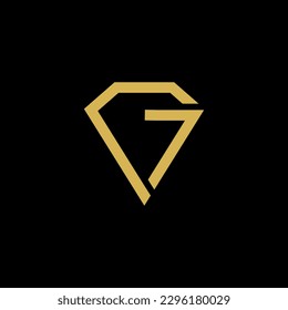 DIAMANTE SIETE, VECTOR INICIAL DE LOGOTIPO G EN ESTILO MODERNO Y ELEGANTE