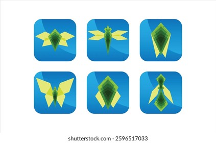 Diamond Shape Animal Insect Mobile Application Logo Icon