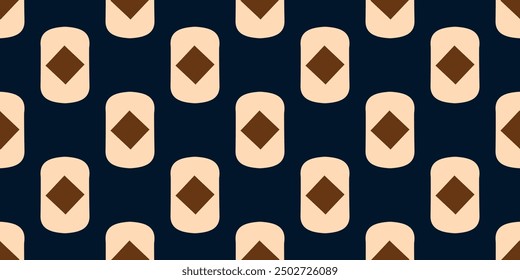Diamond shape background classic blue white pattern abstract geometric motif. Small square tiles ornament. Modern fashion fabric design textile swatch ladies dress, men's shirt allover print block.