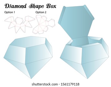 Diamond Shape Box Packaging Die Cut Template 