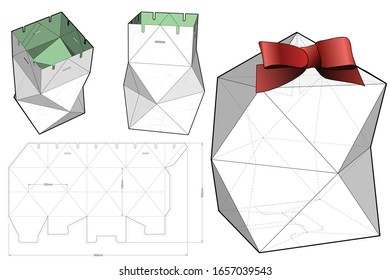 Diamond Shape Box Packaging And Die-cut Pattern. The .eps File Is Full Scale And Fully Functional. Prepared For Real Cardboard Production.