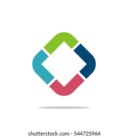 Diamond Shape Colorful L or R Letter Logo Illustration Design. Vector EPS 10.