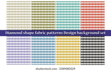 Diamond shape fabric patterns Design background set for use.