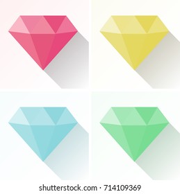 Diamond shape in four different colors illustration