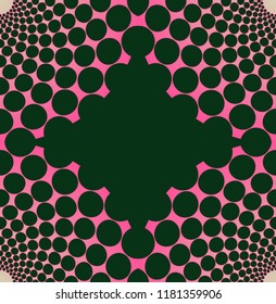 diamond shape frame with foam of dots in pink and green