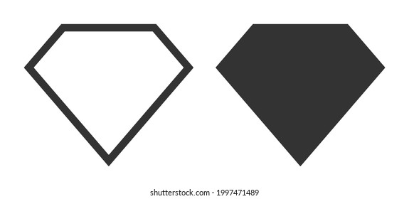 Diamond shape frame icon. Jewel crystal sign. Gem symbol. Luxury logo label. Vector illustration image.

