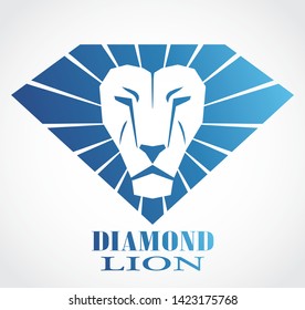 diamond shape geometric lion head abstract color logo