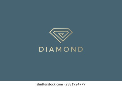 Forma de diamante Logotipo geométrico Gemstone comercial Brillante Concepto Jewel Fashion Industry