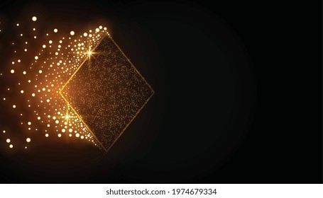 diamond shape golden sparkle background