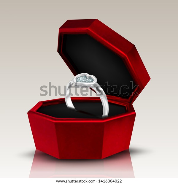 Diamond Shape Heart Form On Ring Stock Vector Royalty Free