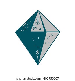 Diamond shape icon isolated, gems vector illustration on white background