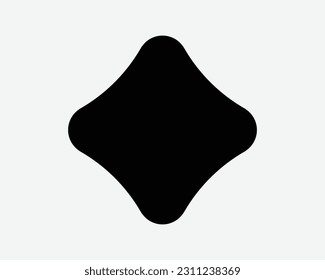Diamant-Form-Symbol. Shine Spark Star Light Decoration Flare Flash Glow Sparkle Gem Sign Symbol Black Artwork Graphic Illustration Clip Art EPS Vektorgrafik