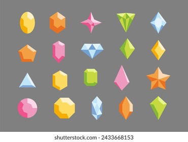 Diamond Shape Illustration Element Set