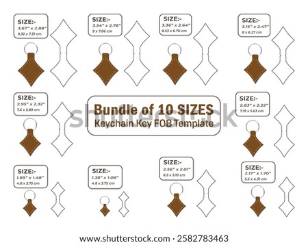 Diamond shape keychain key FOB Dieline Template