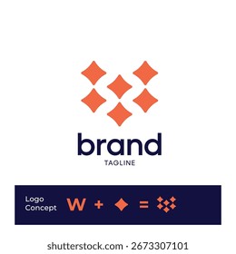 Conceito de logotipo de forma de diamante com fundo transparente