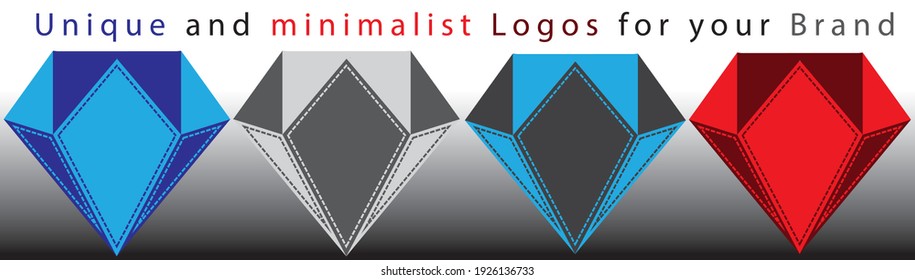 Das Diamantform Logo ist für das Branding bereit und alles ist editierbar.