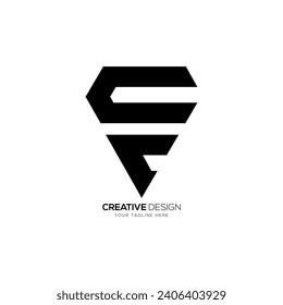Forma de diamante letra moderna Cc creativo logotipo de monograma abstracto único creativo