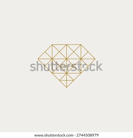 Diamond shape outline logo icon for fashion, art jewelry, luxury goods, clothing and accessories related businesses.	
