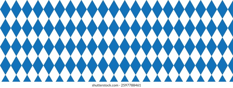 Diamond shape pattern. Oktoberfest party. Beer festivale. Holiday. Horizontal halftone with blue rhombus pattern background. 