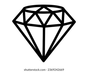 Silueta de forma de diamante arte vectorial fondo blanco