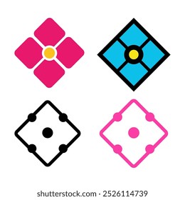 Conjunto de iconos de Vector de forma de diamante. Emoticon de colección de forma de diamante aislado sobre fondo blanco