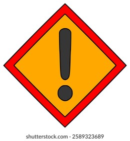 diamond shape warning sign illustration hand drawn isolated vector