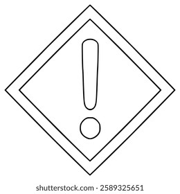 diamond shape warning sign illustration hand drawn outline vector