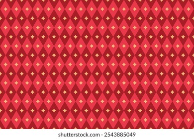 Diamond Shaped With Blings Seamless Christmas Texture Pattern. Xmas Holiday Festival Season Element Vector Illustration For Sweater Print, Gift Wrapper Package, Ethnic Dress Etc.