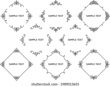 Diamond shaped frame set with uniform, single line western style decoration