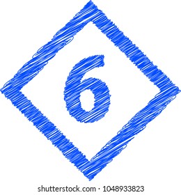 Diamond shaped graffiti-style number 6