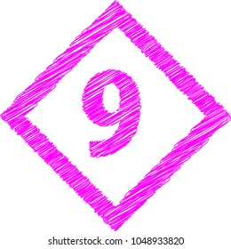 Diamond shaped graffiti-style number 9