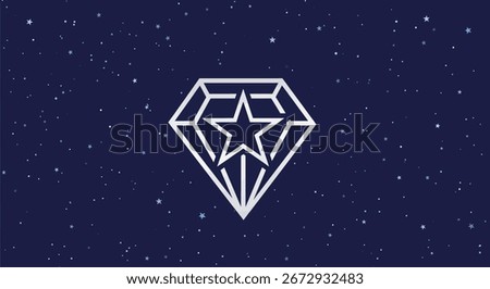 Diamond shaped graphic with a star in the center. Simple, elegant design. Suitable for logos, branding, or other graphic design projects.