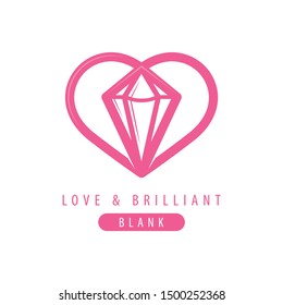 Diamond shaped heart icon. Creative logo of a support company and Valentine's Day