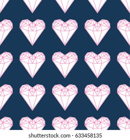 Diamond shaped heart, seamless repeat.