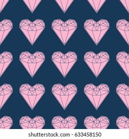 Diamond shaped heart, seamless repeat.