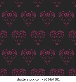 Diamond shaped heart, seamless repeat.