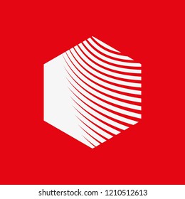 diamond shaped hexagonal polygon with white lines vector