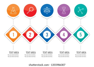 Diamond Shaped Infographic And Science Symbols