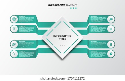 Diamond Shaped Infographic Template With 8 Options