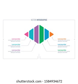 diamond shaped information template. infographic template with six options. business infographic