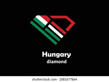 
diamond shaped logo with hungary flag