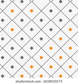 Diamond shaped pattern, grey and orange 