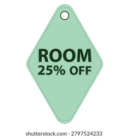 Diamond shaped room discount tag with twenty five percent off