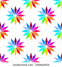 Diamond shaped stars with rainbow colors is in Seamless pattern