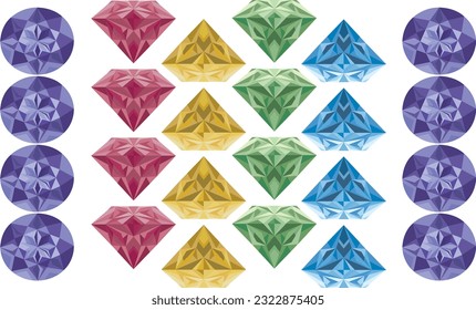 Formas de diamante, formas diferentes, muchos colores