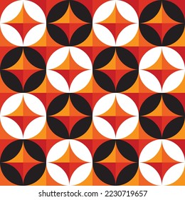 Diamond shapes geometric seamless pattern with bright warm orange color vector eps 10 