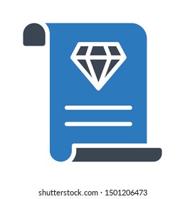 diamond sheet glyph colour vector icon