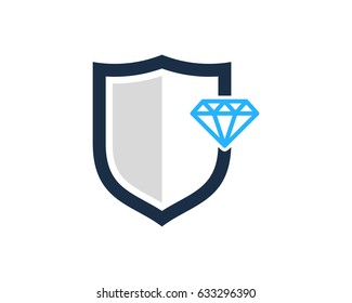Diamond Shield Icon Logo Design Element