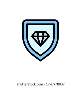 Diamond, shield icon. Simple color with outline vector elements of video game icons for ui and ux, website or mobile application